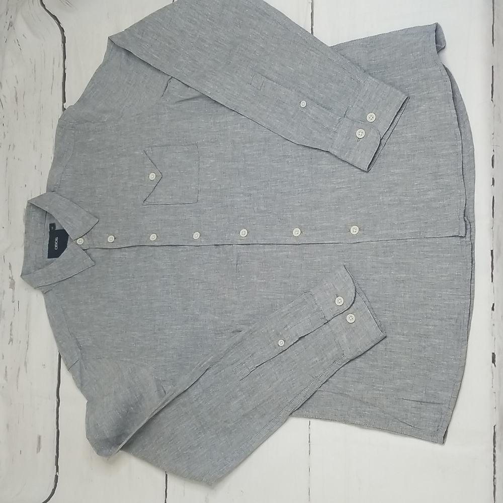 asos Button Down Long Sleeve Shirt - Picture 3 of 11